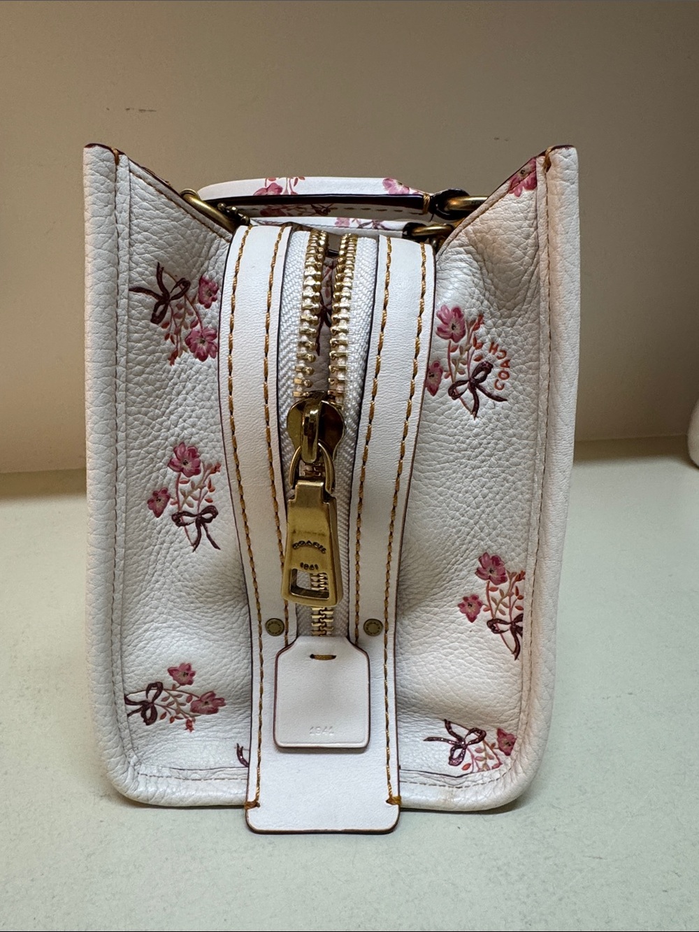 Coach floral leather satchel - Picture 6 of 12